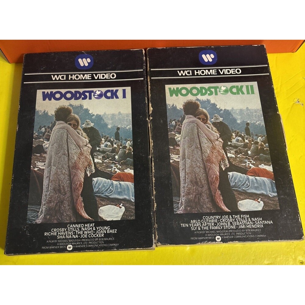 Woodstock vhs 1&2 Warner WCI Big Box 1979 rare vhtf